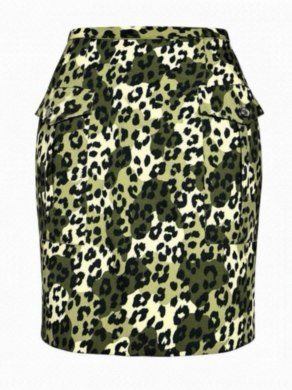Versace Istante Vintage Luxury Designer Cheetah Print Wool Skirt - Womens XS